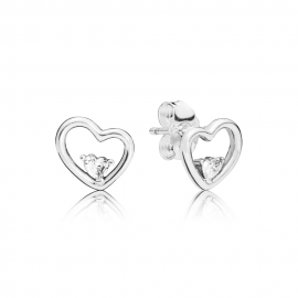 PANDORA PENDIENTES CORAZONES DE AMOR ASIMÉTRICOS 297813cz 