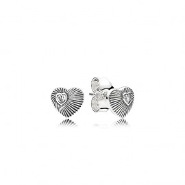 Pendientes Pandora plata Corazones abanico corazón 297298CZ