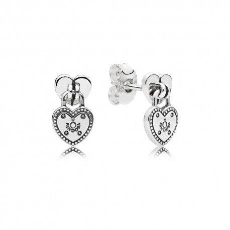 Pendientes Pandora plata Candado Corazón 296575