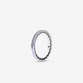 Pandora Anillo plata Corazones Radiantes esmalte lavanda 191011ACZ