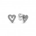 Pendientes Pandora plata Corazones Brillantes 298685C01