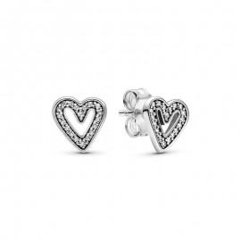 Pendientes Pandora plata Corazones Brillantes 298685C01