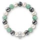 THOMAS SABO Pulsera Charm Verde, Blanco, Gris X0197-665-7