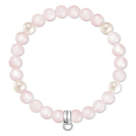 THOMAS SABO Pulsera Charm Rosa, Perla X0222-469-9