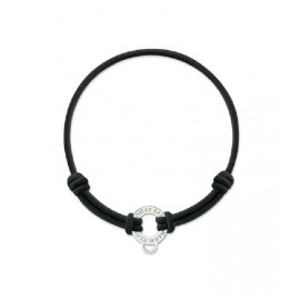 THOMAS SABO Pulsera Charm Elástica Negra X0099-087-11