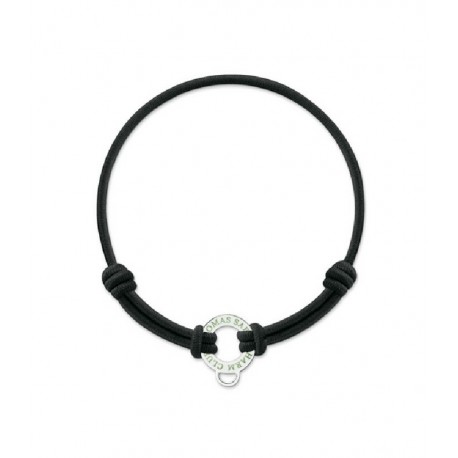 THOMAS SABO Pulsera Charm Elástica Negra X0099-087-11