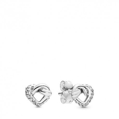 Pendientes Pandora plata Corazón Anudado 298019CZ