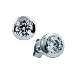 Pendientes Diamonfire solitario en plata con engaste de bisel - 6.25 mm