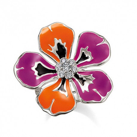 THOMAS SABO Anillo de plata Flor Tropical TR1854-041-13