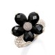 THOMAS SABO Anillo de plata Flor Negra TR1664-11-97