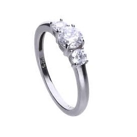 Diamonfire Anillo Classic tresillo con circonitas en Garra 6114911082