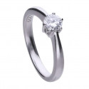 Anillo Diamonfire plata solitario engastado en garra - 5 mm