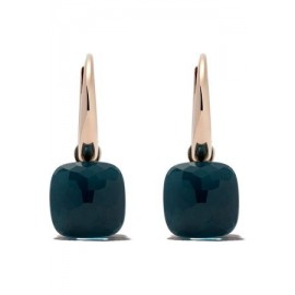 Pomellato Pendientes Nudo con Topacio Azul en oro rosa OB201O6TL