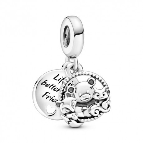 Pandora Charm colgante en plata de ley Oso Zorro y Ardilla 799078C00