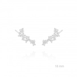 Pendientes trepadores plata circonita color TREP2-01