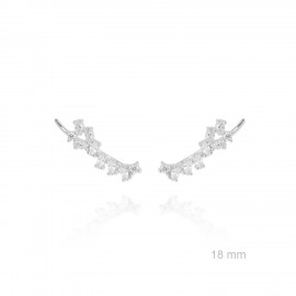 Pendientes trepadores plata circonita color TREP2-04