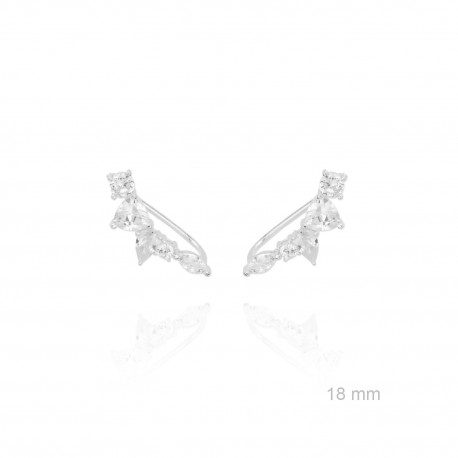 Pendientes trepadores plata circonita blanca TREP2-06