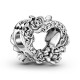 Pandora Charm en plata de ley Corazón Abierto y Flores Rosas 799281C01