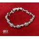 PULSERA FLEXIBLE PLATA CIRCULOS Y CUADRADOS