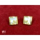 PENDIENTES ORO CUADRADOS CON FLOR 