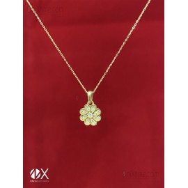 GARGANTILLA DE ORO 18k FORMA DE FLOR CIRCONITAS