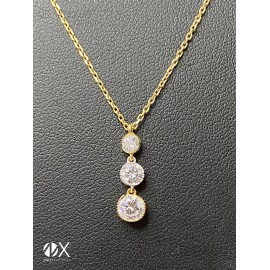 GARGANTILLA ORO 18K  CON TRES CIRCONITAS