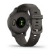 GARMIN Venu® 2S Bisel de acero inoxidable de color negro con carcasa y correa de silicona gris pizarra 010-02429-10